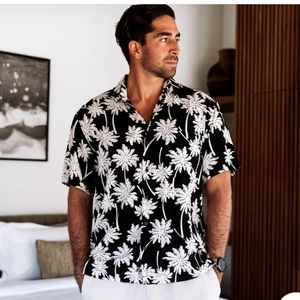 NWT! MEN’S KENNY FLOWERS THE MOON SHINE - SHORT SLEEVE SHIRT - SIZE L